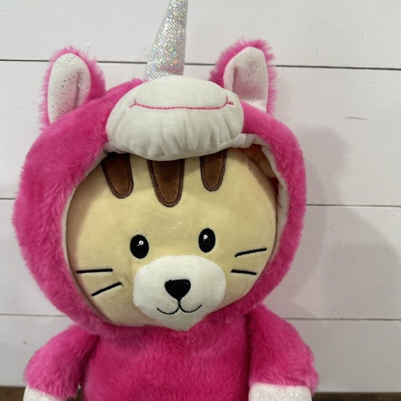 Spark Create Imagine Cat Kitten Plush Pink Unicorn Costume 18" Stuffed Animal - Picture 3 of 8